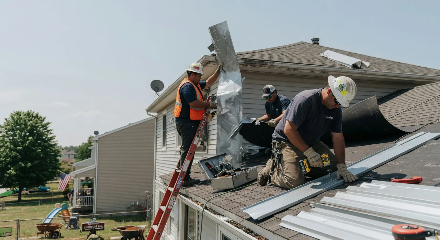 Storm Damage Metal Roof Repair in Mooers Forks, NY